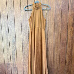 REVOLVE - Long Burnt Orange/Brown high neck formal dress